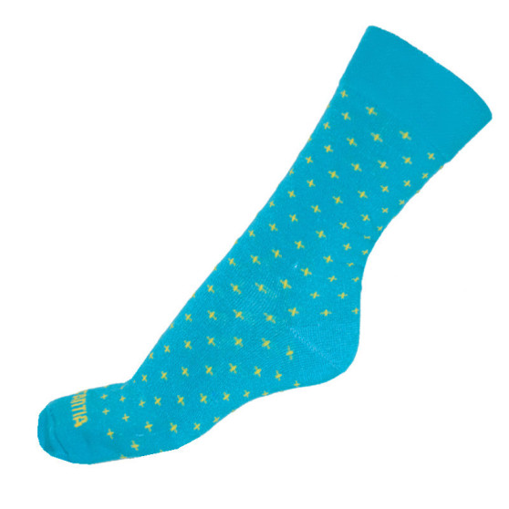Socken Infantia Klassischerline blau mit gelben Kreuzen