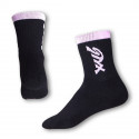 Socken Styx klassisch schwarz mit rosa Schriftzug (H224)