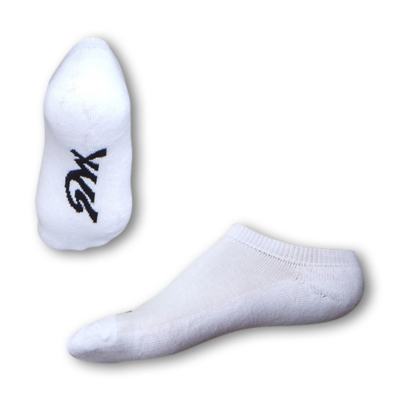 Socken Styx indoor weiß mit schwarzem Schriftzug (H211)