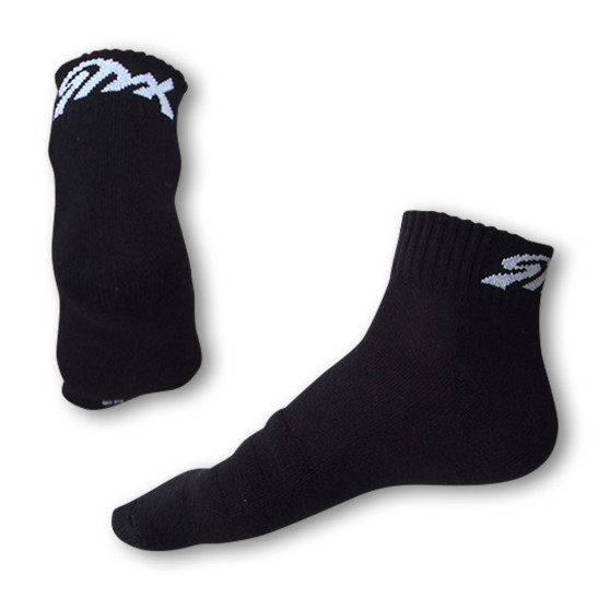 Socken Styx Passform schwarz mit weißem Schriftzug (H233)