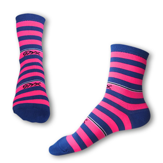 Socken Styx verrückte blaue und rosa Streifen (H321)