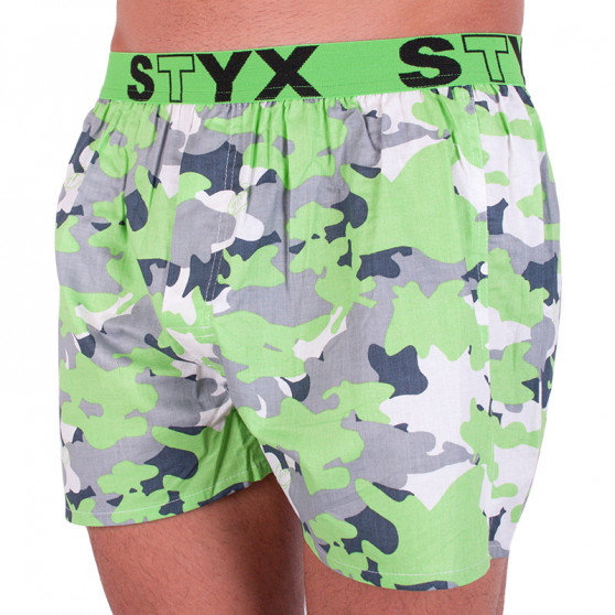 Herren Boxershorts Styxart Sportlicher Gummizug grün camouflage (B559)