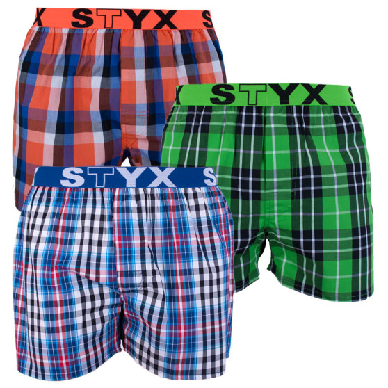 3PACK Herren Boxershorts Styx sportlicher Gummizug mehrfarbig (B7100406)