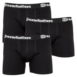 3PACK Herren Klassische Boxershorts Horsefeathers schwarz (AM067A)