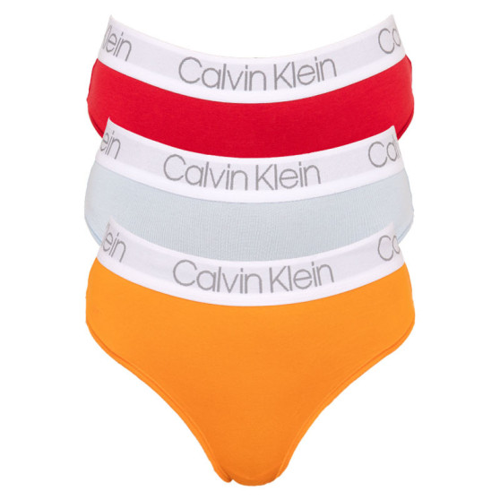 3PACK Damen Tangas Calvin Klein mehrfarbig (QD3757E-BTV)