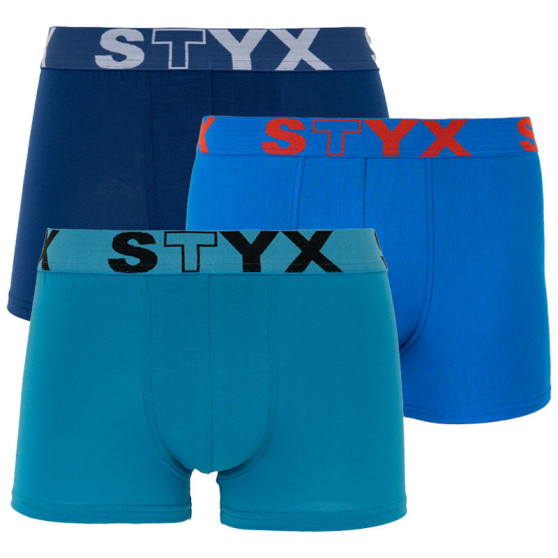 3PACK Herren klassische Boxershorts Styx sportlicher Gummizug blau (G9676869)