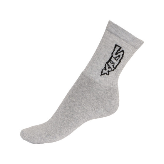Socken Styx klassisch grau mit schwarzem Schriftzug (H268)