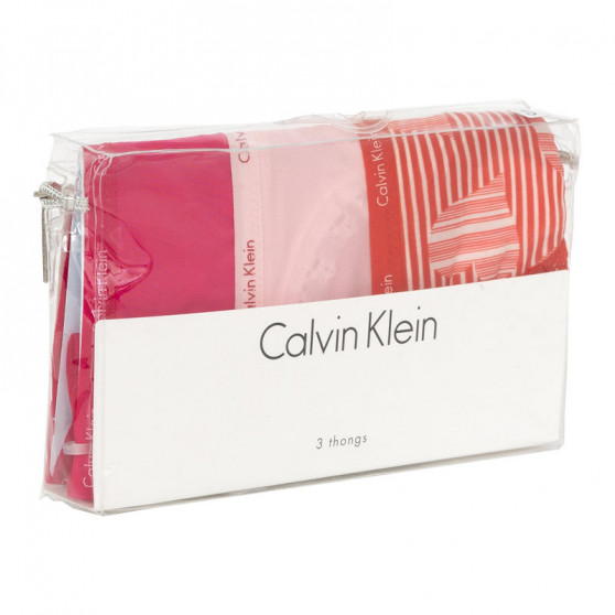 3PACK Damen Tangas Calvin Klein mehrfarbig (QD3592E-QQ3)