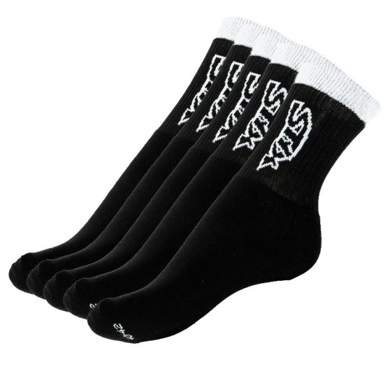 5PACK Socken Styx hoch schwarz mit weißer Aufschrift (H26262626262)
