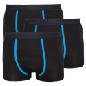 3PACK Herren Klassische Boxershorts Stillo schwarz mit blauem Streifen (STP-0161616)