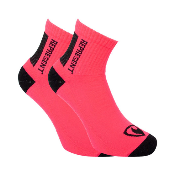 Socken Represent long simply logo pink