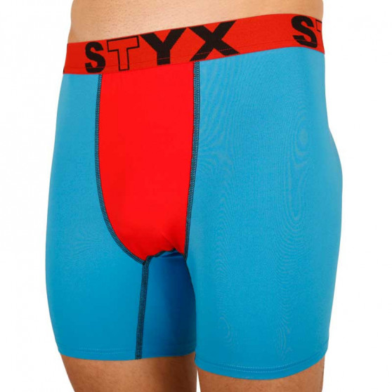 Funktionelle Herren Boxershorts Styx blau mit rotem Gummibund (W961)