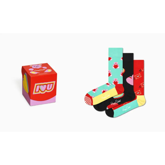 3PACK Socken Happy Socks Ich liebe dich Geschenkbox (XLOS08-4300)