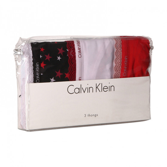 3PACK Damen Tangas Calvin Klein mehrfarbig (QD3802E-W4Z)