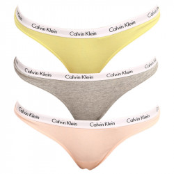 3PACK Damen Tangas Calvin Klein Übergröße mehrfarbig (QD3800E-13X)