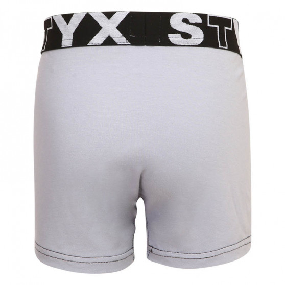 Boxershorts für Kinder Styx sportlicher Gummizug hellgrau (GJ1067)