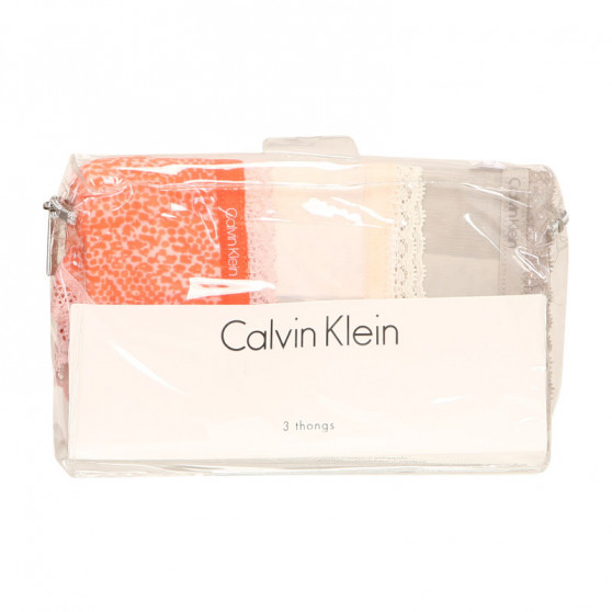 3PACK Damen Tangas Calvin Klein mehrfarbig (QD3802E-13Z)