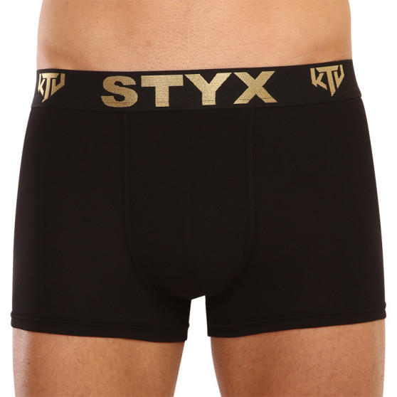 Herren klassische Boxershorts Styx / KTV sportlicher Gummizug schwarz – schwarzer Gummibund (GTC960)