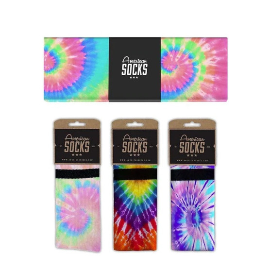 3PACK American Socks Tie Dye Socken in Geschenkbox (ASB012)