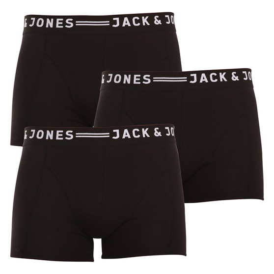 3PACK Herren klassische Boxershorts Jack and Jones schwarz (12081832 - black/black)