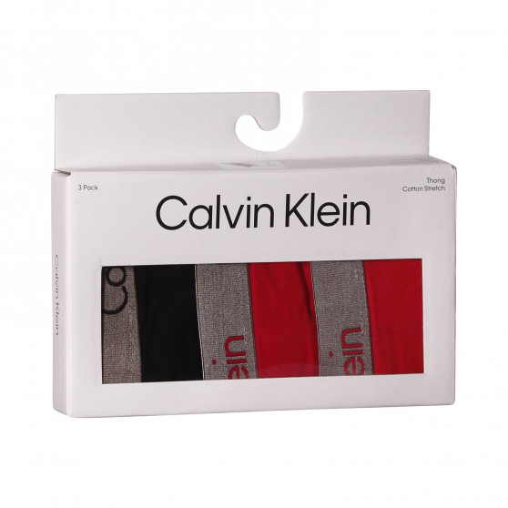 3PACK Damen Tangas Calvin Klein mehrfarbig (QD3560E-6VS)