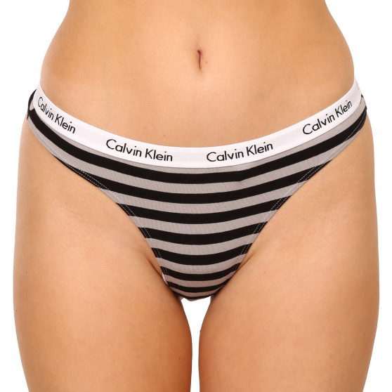 3PACK Damen Tangas Calvin Klein Übergröße mehrfarbig (QD3800E-658)