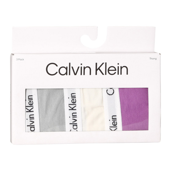3PACK Damen Tangas Calvin Klein mehrfarbig (QD3587E-CFU)