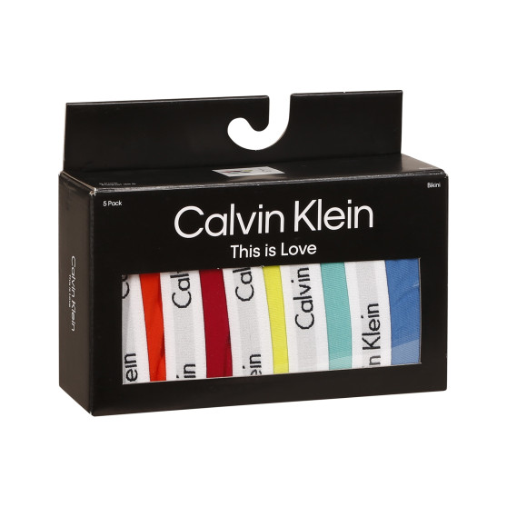 5PACK Damen Slips Calvin Klein mehrfarbig (QD3586E-BNG)