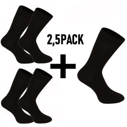 2,5PACK Socken Nedeto hoch Bambus schwarz (2,5NDTP001)