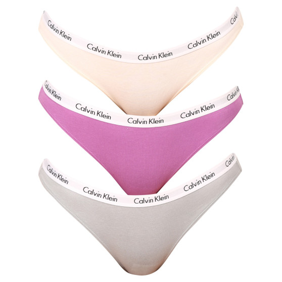 3PACK Damen Slips Calvin Klein Übergröße mehrfarbig (QD3801E-CFU)
