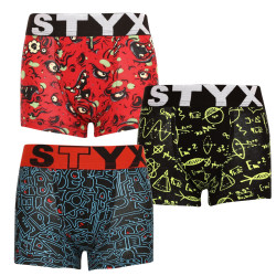 3PACK Boxershorts für Kinder Styx art Sportlicher Gummizug mehrfarbig (3GJ12612)