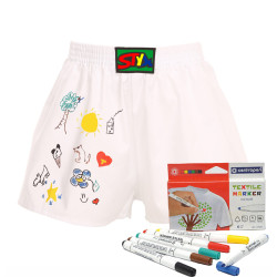 Boxershorts für Kinder Styx Klassischer gummi weiß + textile Markierungen (JF1061)