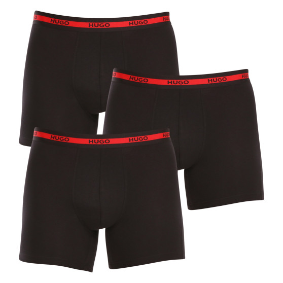 3PACK Herren Klassische Boxershorts HUGO schwarz (50496713 002)