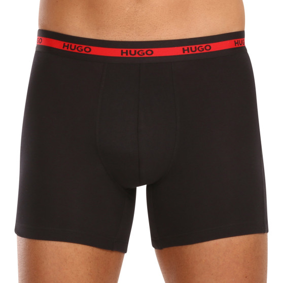 3PACK Herren Klassische Boxershorts HUGO schwarz (50496713 002)