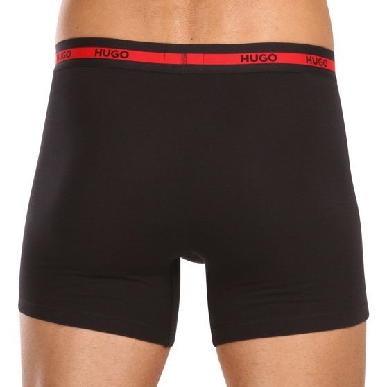 3PACK Herren Klassische Boxershorts HUGO schwarz (50496713 002)