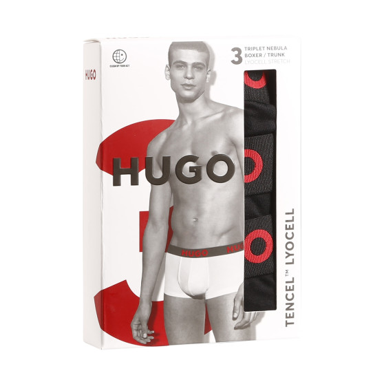 3PACK Herren Klassische Boxershorts HUGO schwarz (50496723 001)