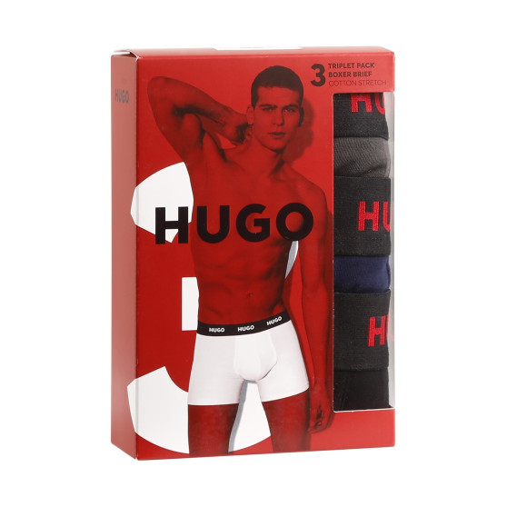 3PACK Herren Klassische Boxershorts HUGO mehrfarbig (50503079 413)