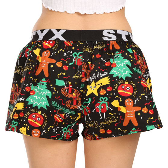 Damen Shorts Styx kunst sport gummi weihnachten ornamente (T1754)