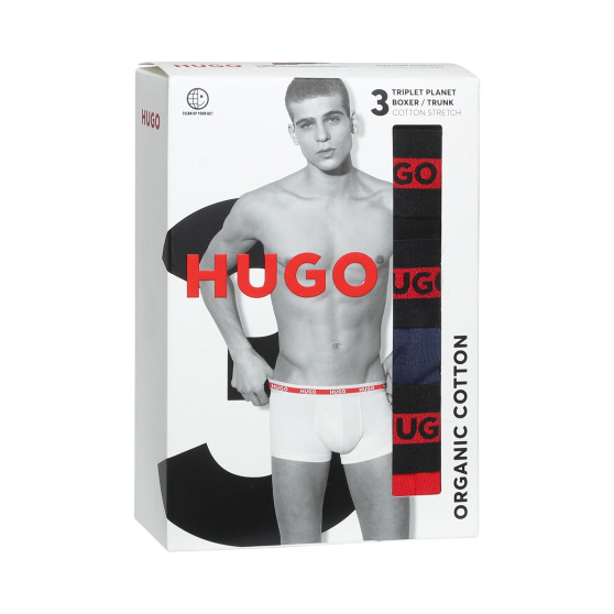 3PACK Herren Klassische Boxershorts HUGO mehrfarbig (50503083 623)