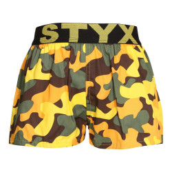 Kinder Shorts Styx Kunst Sport Gummi Camouflage gelb (BJ1559)