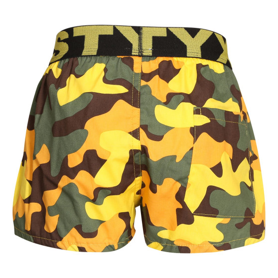 Kinder Shorts Styx Kunst Sport Gummi Camouflage gelb (BJ1559)