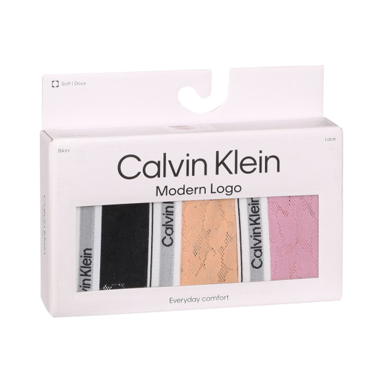 3PACK Damen Slips Calvin Klein Übergröße mehrfarbig (QD5080E-GP9)