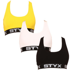 3PACK Damen-BH Styx sport mehrfarbig (3IP09018)
