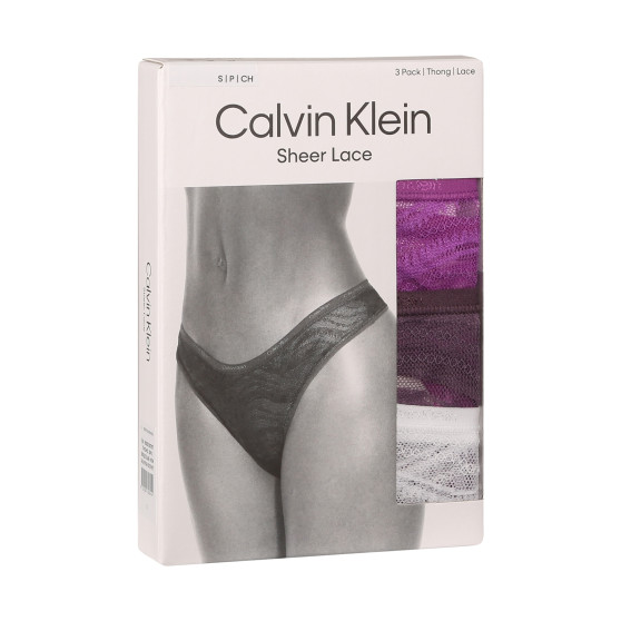 3PACK Damen Tangas Calvin Klein mehrfarbig (QD5216E-NOW)