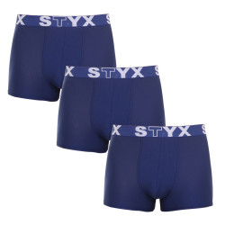 3PACK Herren Klassische Boxershorts Styx Sport elastisch dunkelblau (3G968)