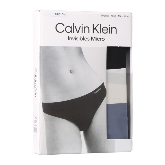 3PACK Damen Tangas Calvin Klein nahtlos mehrfarbig (QD3558E-NP0)