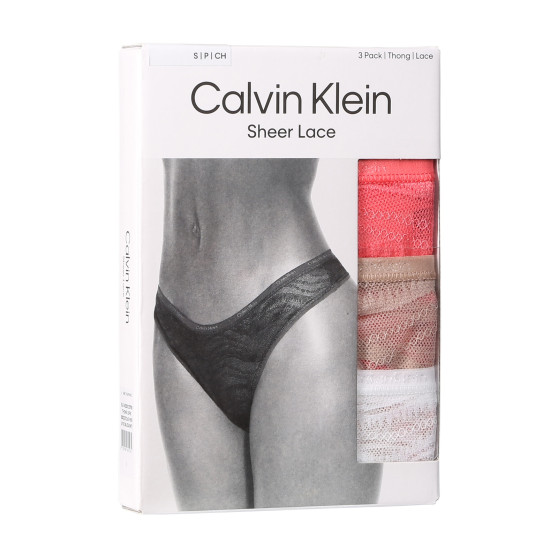 3PACK Damen Tangas Calvin Klein mehrfarbig (QD5216E-NOX)