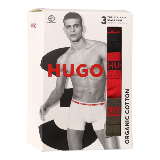 3PACK Herren Klassische Boxershorts HUGO mehrfarbig (50520475 971)