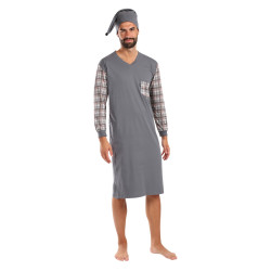 Foltýn Herren Nachthemd grau oversized (FNKDN26)