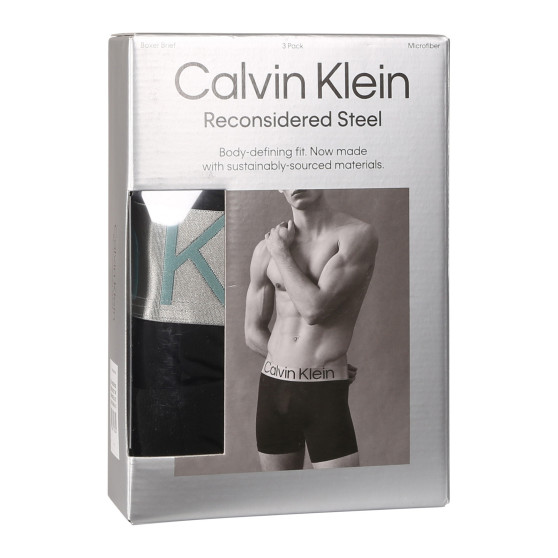 3PACK Herren Klassische Boxershorts Calvin Klein schwarz (NB3075A-QTE)